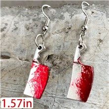 Halloween Terror Red Bloody Knife Earrings Punk Dangle Earrings Gothic Cosplay Murderous Weapon Alloy Earrings