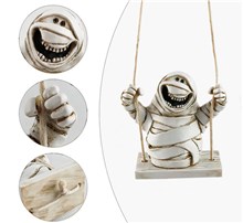 Halloween Garden Mummy Decor,Resin Swing Mummy Statue