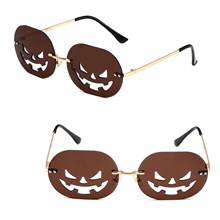 Rimless Cute Sunglasses Halloween Pumpkin Glasses