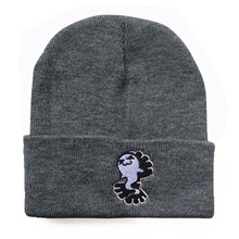 Halloween Ghost Grey Knitted Beanie Hat Knit Hat Cap