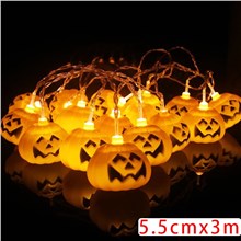 Halloween Pumpkin LED String Lights Holiday Lights for Outdoor Decor(30 One Pumpkin Lights,10FT)