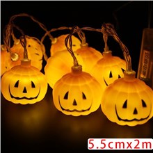 Halloween Pumpkin LED String Lights Holiday Lights for Outdoor Decor(10 One Pumpkin Lights,6.5FT)