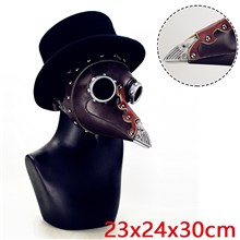Plague Doctor Bird Mask Halloween Costume Cosplay PU Leather Masks for Adult