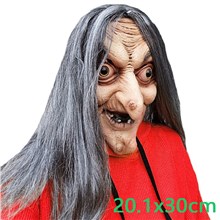 Old Woman Witch Mask Halloween Scary Horror Cosplay 