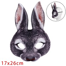 Hallween Animal Mask Half Face Rabbit Ear Mask for Halloween Easter Costume Party Cosplay Props