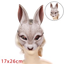 Hallween Animal Mask Half Face Rabbit Ear Mask for Halloween Easter Costume Party Cosplay Props