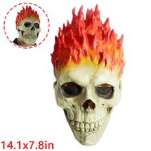Flame Skeleton Latex Mask Halloween Cosplay