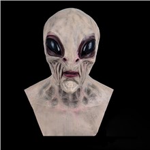 UFO Alien Mask Realistic Alien Mask Creepy Halloween Mask For Adult Latex Full Head Party Props Costume