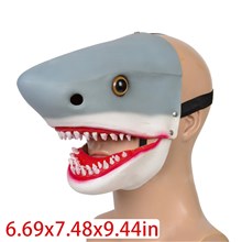 Latex Shark Head Moving Mouth Mask Halloween Gift 