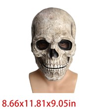 Skull Latex Mask Scary Skull Mask Moving Jaw Decor Halloween Mask Cosplay