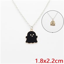 Halloween Theme Cute Black Ghost Necklace