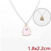Halloween Theme Cute Pink Ghost Necklace
