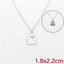 Halloween Theme Cute White Ghost Necklace