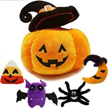 Halloween Pumpkin Plushie Set,Stuffed Hat Pumpkin Plush Pillow Doll,Devil Bat Spider Moon Candy Stuffed Doll