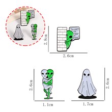 Funny Alien Ghost Enamel Pins Brooch Badge Set
