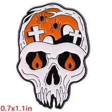 Halloween Skull Enamel Pin Brooch Badge