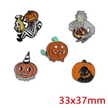 Halloween Horror Pumpkin Enamel Pins Brooch Badge 