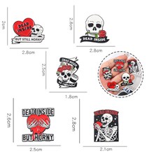 Funny Halloween Skull Enamel Pins Brooch Badge Set