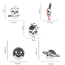 Funny Halloween Skull Cat Enamel Pins Brooch Badge Set
