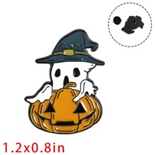 Funny Halloween Ghost Pumpkin Enamel Pin Brooch Badge
