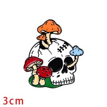 Funny Halloween Skull Mushroom Enamel Pin Brooch Badge