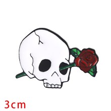 Funny Halloween Skull Flower Enamel Pin Horror Brooch Badge