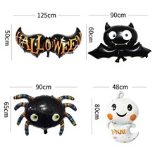 4 PCS Bat Ghost Spider Foil Balloon for Halloween Party All Saints' Day Theme Party Decorations