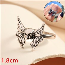 Vintage Gothic Skull Butterfly Alloy Ring Halloween Cosplay
