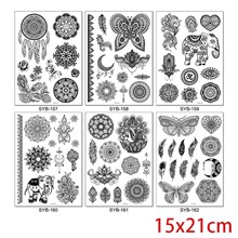 Butterfly Elephant Tattoo Stickers Black White Lace Temporary Tattoo Thigh Fake  Waterproof Sexy Tattoo Stickers Set
