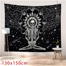 Skull Black Tapestry Wall Tapestries Wall Hanging for Room Halloween