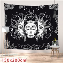 Sun and Moon Black Tapestry Wall Tapestries Wall Hanging for Room 
