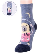 Womens Dog Cotton Coral Velvet Socks