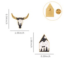 Highland Cow Enamel Brooch Pin Badge Set