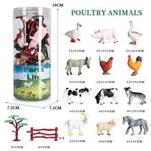 Duck Chicken Sheep Pig Cow Poultry Animals Figures Set