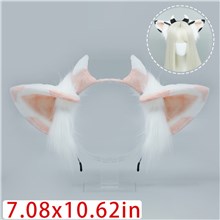 Pink Cow Ears Headwear Soft Hair Hoop Halloween Party Cow Animal Cosplay Costume Accessiores