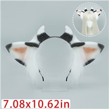 Cow Black and White Ears Headwear Soft Hair Hoop Halloween Party Cow Animal Cosplay Costume Accessiores