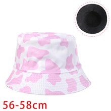 Cute Pink Cow Print Bucket Hat Beach Fisherman Hat