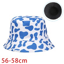 Cute Blue Cow Print Bucket Hat Beach Fisherman Hat