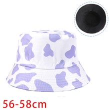 Cute Purple Cow Print Bucket Hat Beach Fisherman Hat