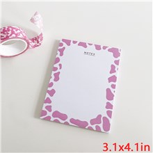 Cute Strawberry Cow Print Notes Pink Cattle Post Sticky Notes