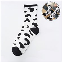 Cute Black White Cow Print Socks