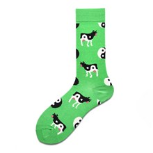 Cartoon Cow Green Socks Animal Socks 