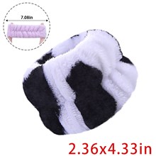 Cow Print Soft Flannel Face Wash Wristband Sleeve Absorbent Elastic Wristband Sweatband for Women Girls Washband 1pcs