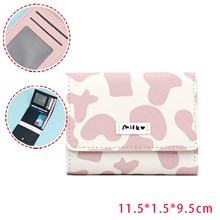 Cute Pink Cow Print PU Leather Wallet