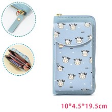 Cute Cow PU Leather Wallet Phone Bag