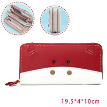 Cute Cow Red Long PU Leather Wallet