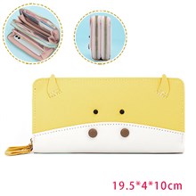 Cute Cow Yellow Long PU Leather Wallet