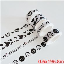 Cow Print DIY Scrapbooking Washi Tape Cute Cattle Smiley Face Heart Print Washi Tape Set 