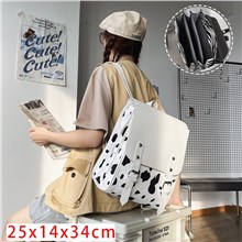 Cow Print PU Leather Backpack Nylon Bag