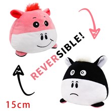Reversible Plushie Cow Stuffed Animal Reversible Mood Plush Double-Sided Flip Show Your Mood!